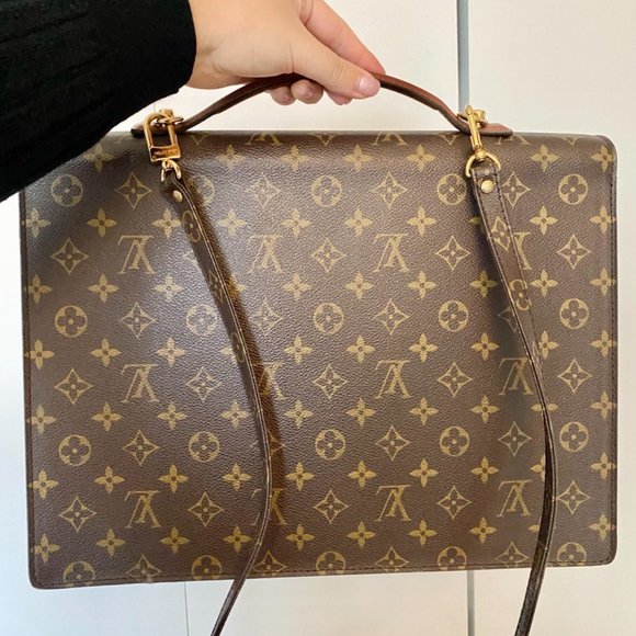 LOUIS VUITTON MONOGRAM BRIEFCASE HANDBAG SATCHEL - Picture 2 of 5